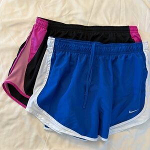 Nike Dri-FIT Women Large  Athletic Shorts Colorblock Elastic Waist SET of 2